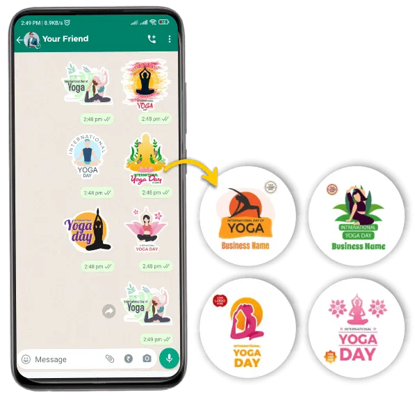 International Day of Yoga whatsapp sticker poster